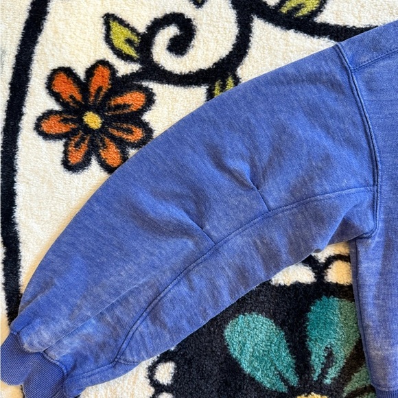 We The Free (Free People) Cropped V-Neck Hoodie - Blue - Size Extra Small - Picture 7 of 12